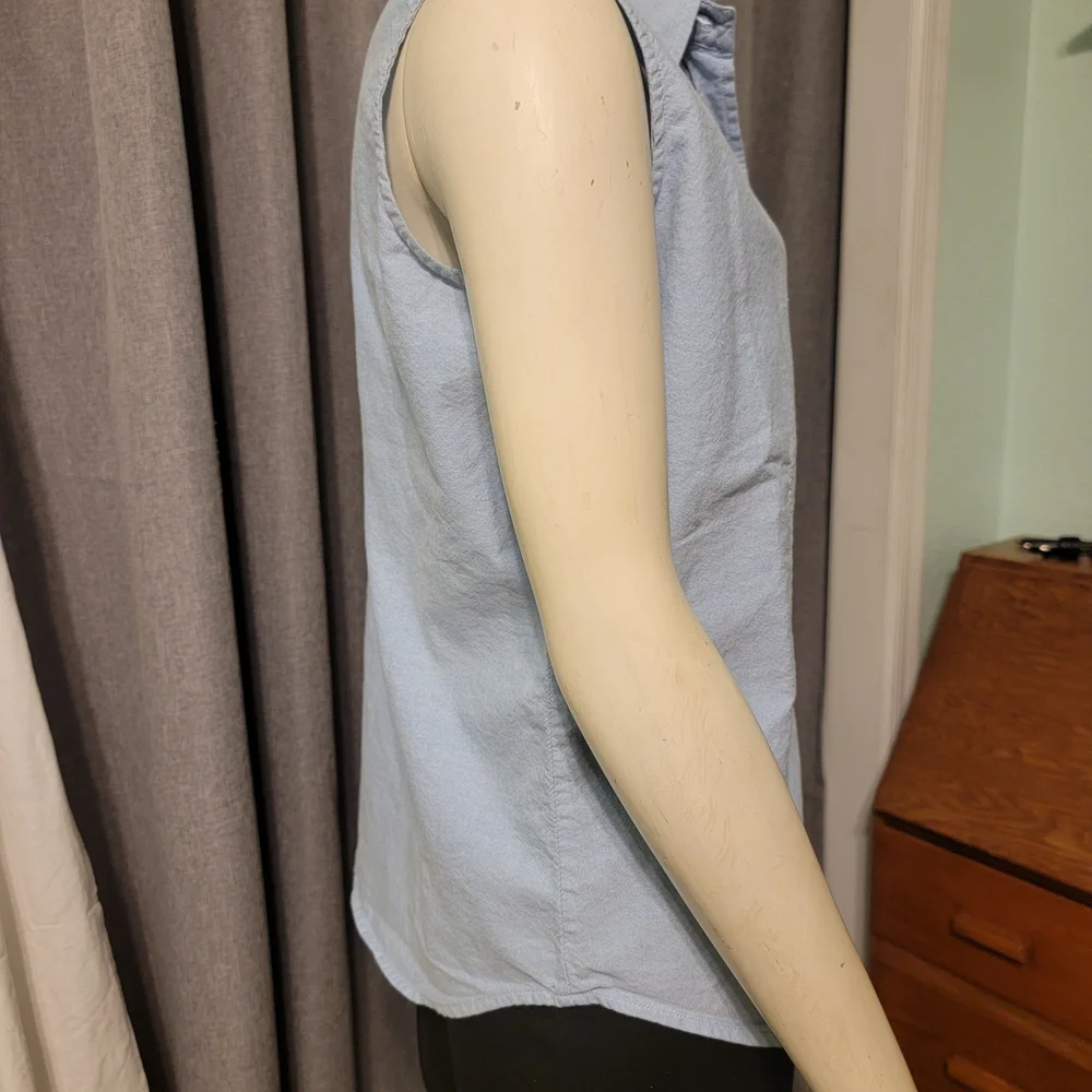 Vtg Y2K 90's Bugle Boy‎ For Her Sleeveless Button-Up Oxford Top Size M Y2K